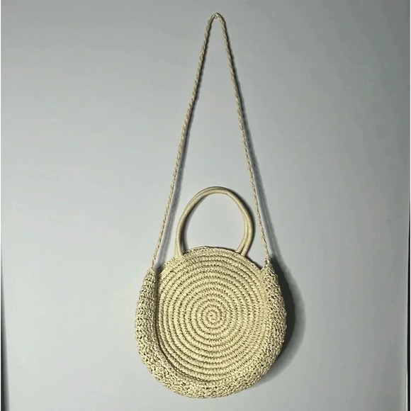 UNBRANDED Cream Straw Boho Purse - Picture 1 of 8